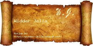 Widder Jella névjegykártya